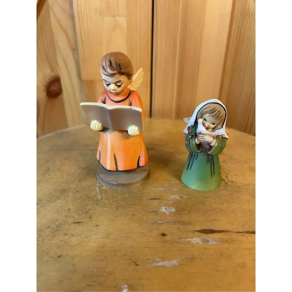Vintage angels, Christmas ornaments lot of two (8798)￼